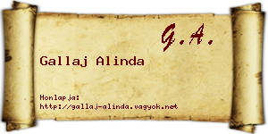 Gallaj Alinda névjegykártya